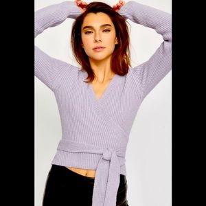 Dynamite Lilac Wrap Sweater